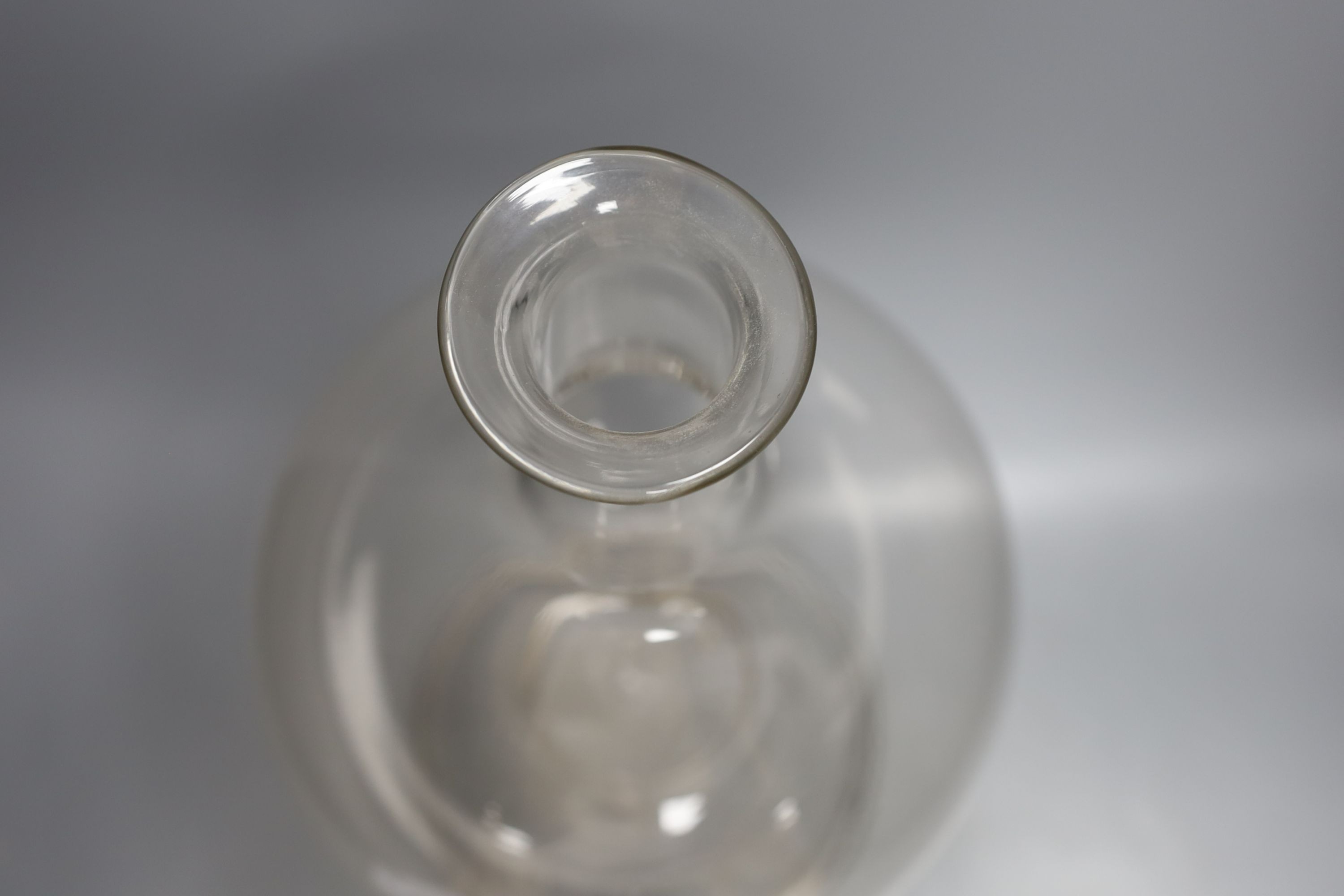 A glass lace-maker's lamp 36cm